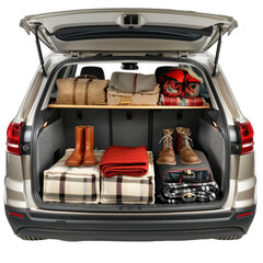 Winter car trunk organizer Isolated On Transparent Background 
