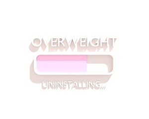 Overweight uninstalling. Science and medical concept. 3D render.