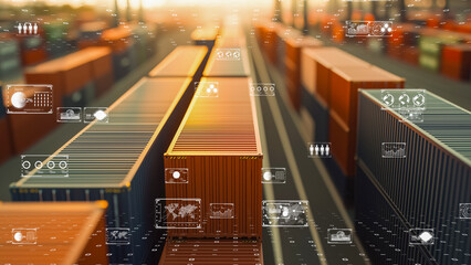 A futuristic logistics hub visual, global connectivity and trade efficiency