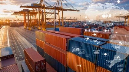 A futuristic logistics hub visual, global connectivity and trade efficiency