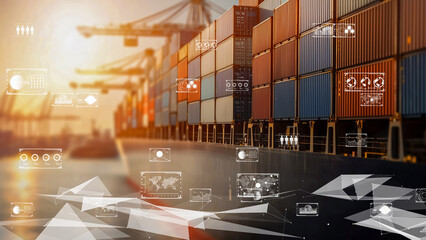 A futuristic logistics hub visual, global connectivity and trade efficiency