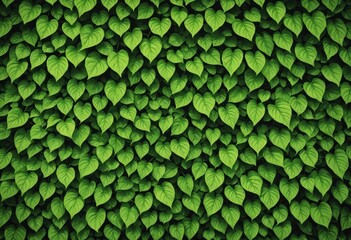Naklejka premium green leaves wall background, leaf wall nature background