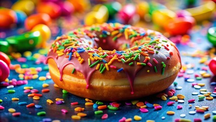 Macro Donut Party Invitation: Deliciously Detailed Close-Up Photography