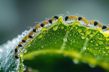 Naklejka premium The story - a fairy tale for children about ants, picking blackberries in the forest. Beautiful simple AI generated image