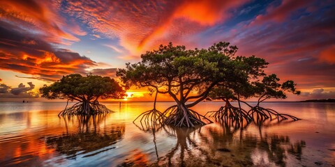 Cabo Rojo Mangroves Silhouette Photography: Sunsets, Trees, Coastal Beauty, Puerto Rico