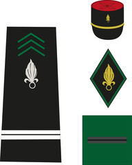 Galon de l'armée de terre française, légion étrangère: sous-officier, adjudant	