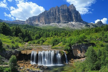 Fototapeta premium Beautiful sunrise in Norway - lofotens. Beautiful simple AI generated image
