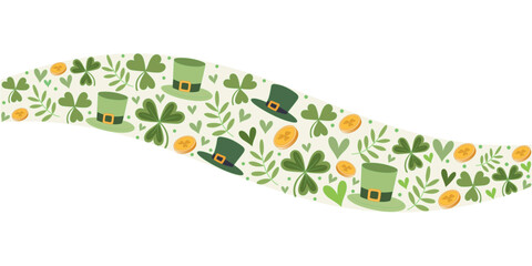 Vector pattern design set clover leaf coin hat for st patrick's day eps 2