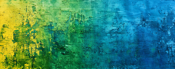 Obraz premium Blue, Green and Yellow Gradient Background with Grunge Watercolor Texture. Abstract artistic blue, green and yellow gradient background 