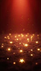 A mesmerizing scene of glowing stars scattered across a dark textured surface