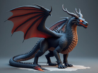 Majestic Dragon with Fiery Breath, Ready for Adventure