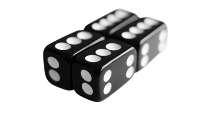 A Classic Black and White Domino Piece Isolated on a White Background for Game Design and Artistic Illustrations.
