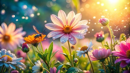 Fototapeta premium Macro Spring Garden Photography: Blossoms, Insects, Dewdrops, Polish Springtime