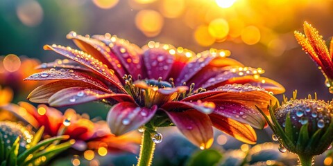 Macro Sunrise Garden Photography: Dew Drops, Flowers, Insects, Golden Hour, Nature Close Up