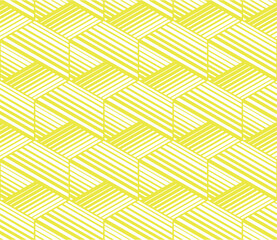 Abstract geometric pattern. A seamless vector background. White and yellow ornament. Graphic modern pattern. Simple lattice graphic design