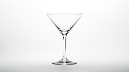 Martini glass with a clean and sharp silhouette, set against a pure white background for timeless appeal
