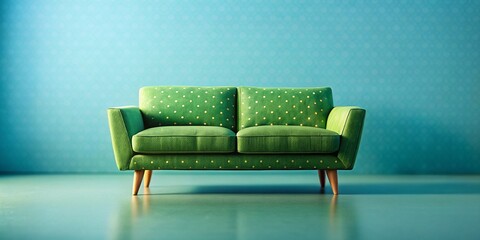 Stylish Green Spotted Sofa Living Room Interior Design - Tilt-Shift Photography