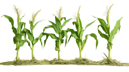 Obraz premium Collection corn plan isolated on transparent background for garden design.
