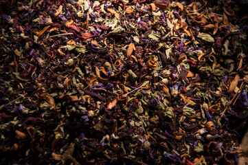 Loose herbal tea in the market