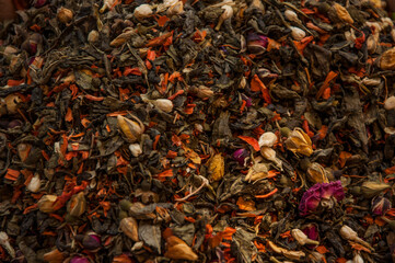 Loose herbal tea in the market
