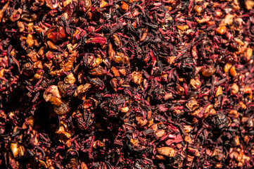 Loose herbal tea in the market