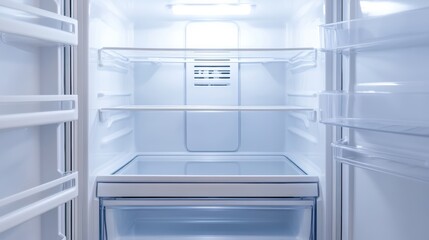 Empty Refrigerator Interior - Clean and Modern Kitchen Design