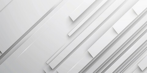 Obraz premium Abstract white background with a hexagonal shape and a shadow effect for a technology concept. White paper, 3D rendering illustration. Modern website banner logo, diagonal lines for copy space