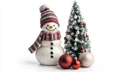 Charming Snowman and Christmas Tree Decor