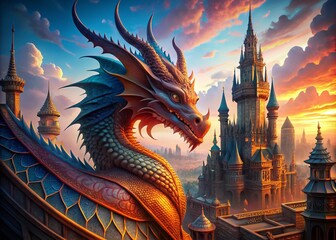 Majestic Dragon Architecture: AI-Generated Fantasy Building Designs