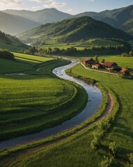 Obraz premium Landscape with fields