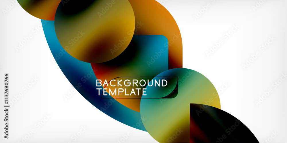 Poster color geometric shapes background shadow circles