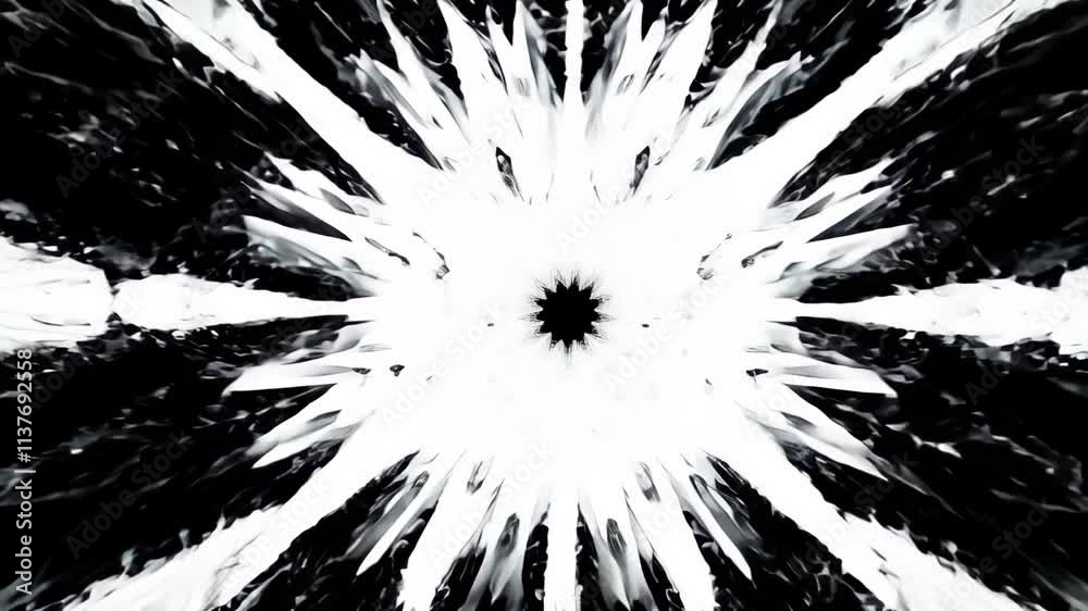 Poster creative explosion of white ink on black background showcasing artistic expression and design techni