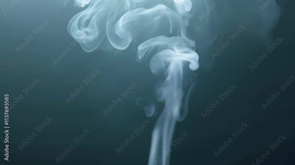 Fototapete elegant wisps of smoke form intricate patterns in a dark setting