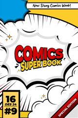 comic cartoon cover template magazine pop art