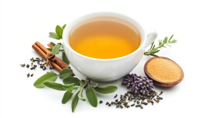 Aromatic Herbal Tea with Cinnamon, Sage, and Lavender