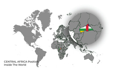 Obraz premium C.A.R Position Inside the World with Flag in Map