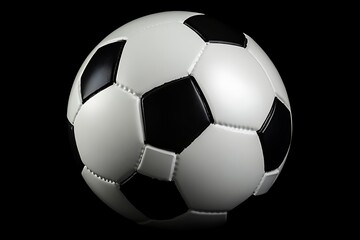 Fototapeta premium Soccer ball isolated on black, clipping path