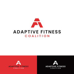 Adaptive Fitness logo Fitness Logo Alphabet Logo