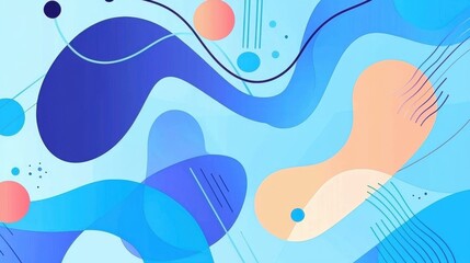 Abstract Blue Geometric Background with curved lines vector presentation design, light blue background 