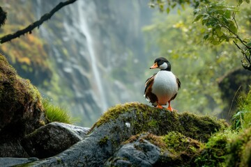 Male Rose-Breasted Grosbeak. Beautiful simple AI generated image