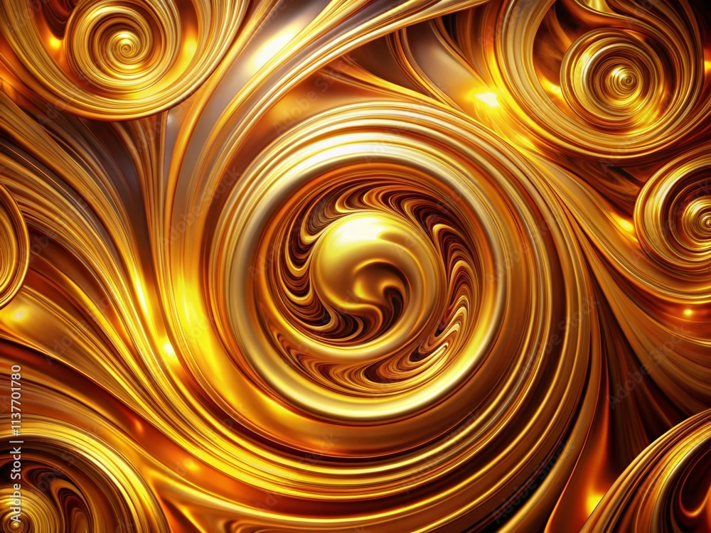 Poster mesmerizing abstract golden swirls creating dynamic patterns of light and texture in a captivating v