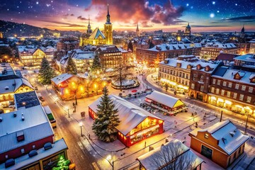 Merry Christmas World Night Photography: Festive City Lights, Sparkling Snow, Holiday Cheer