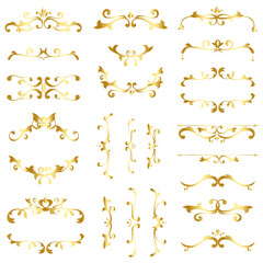 Vintage gold filigree border png sticker collection