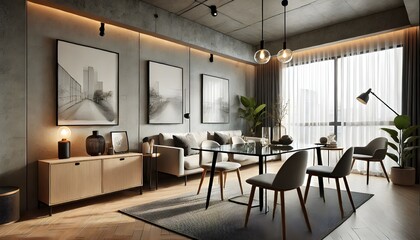 Fototapeta premium Coastal Retreat with Light Colors and Breezy Elements