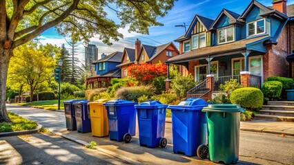 Fototapeta premium Surreal Toronto Beaches Recycling & Garbage Collection - AI Art