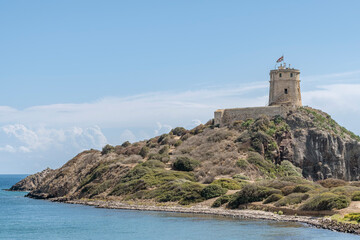 Coltellazzo or Sant'Efisio Tower and Island, Nora, Italy