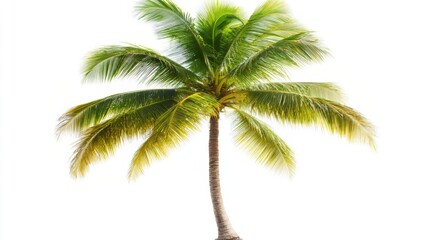 Fototapeta premium Majestic Coconut Palm Tree against a Pristine White Background