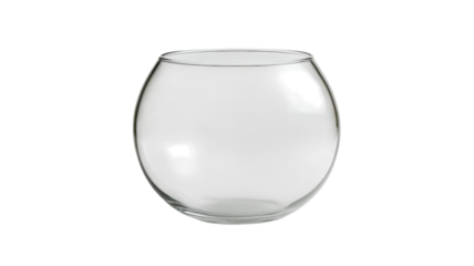 A Clean Empty Round-Shaped Fishbowl Ideal for Decorating Spaces or Presenting Aquatic Life Creatively.