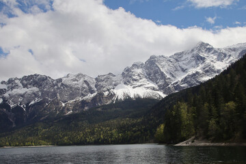 Eibsee lake in Garmisch-Partenkirchen, Bavaria, Germany	