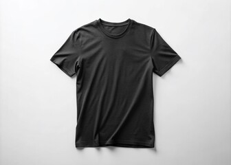 Minimalist Black T-Shirt PNG, Simple Black Tee Mockup, Plain Black Shirt Background, Clean Black Top Image